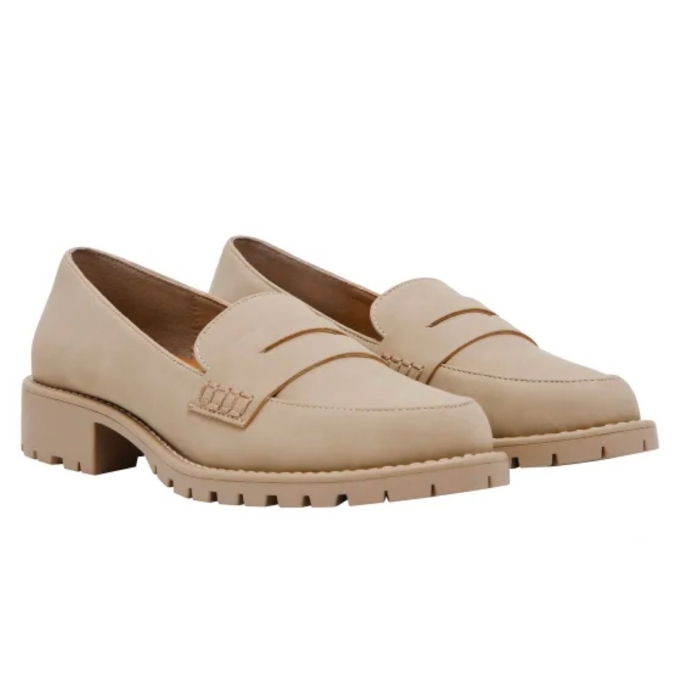 Beige Lug Loafers for Women Size 9 Dune